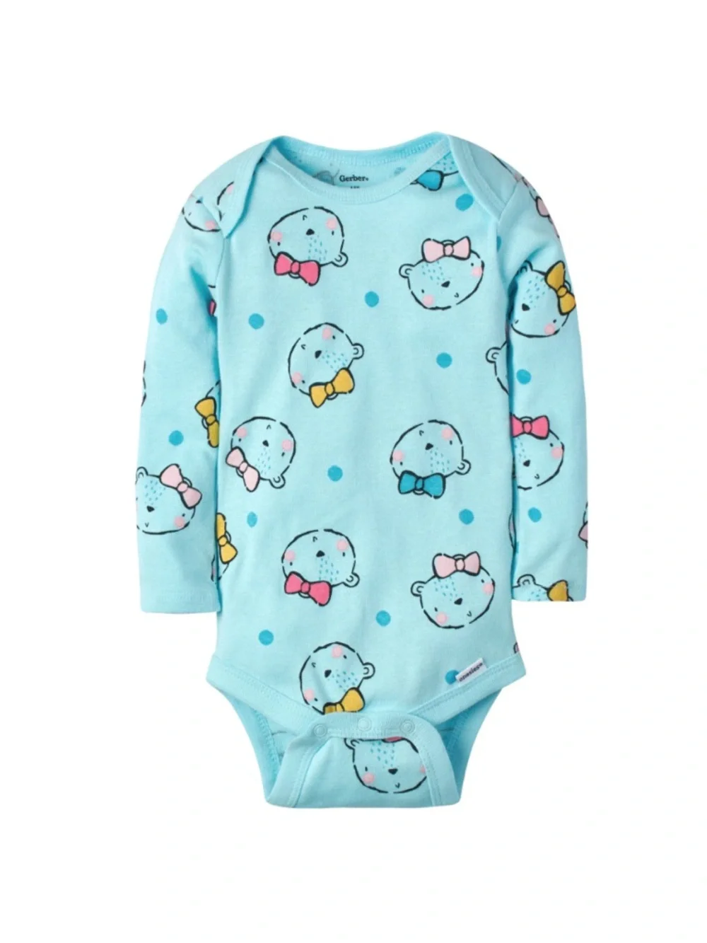 Gerber Baby Girl 5-Pack Long Sleeve Onesies bodysuits, 0-3mths - Picture 4 of 13